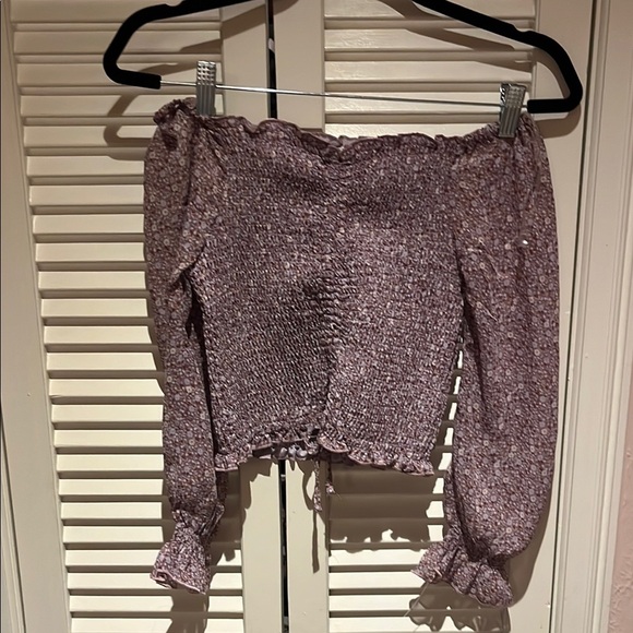 Purple Off-Shoulder Blouse - Picture 1 of 5